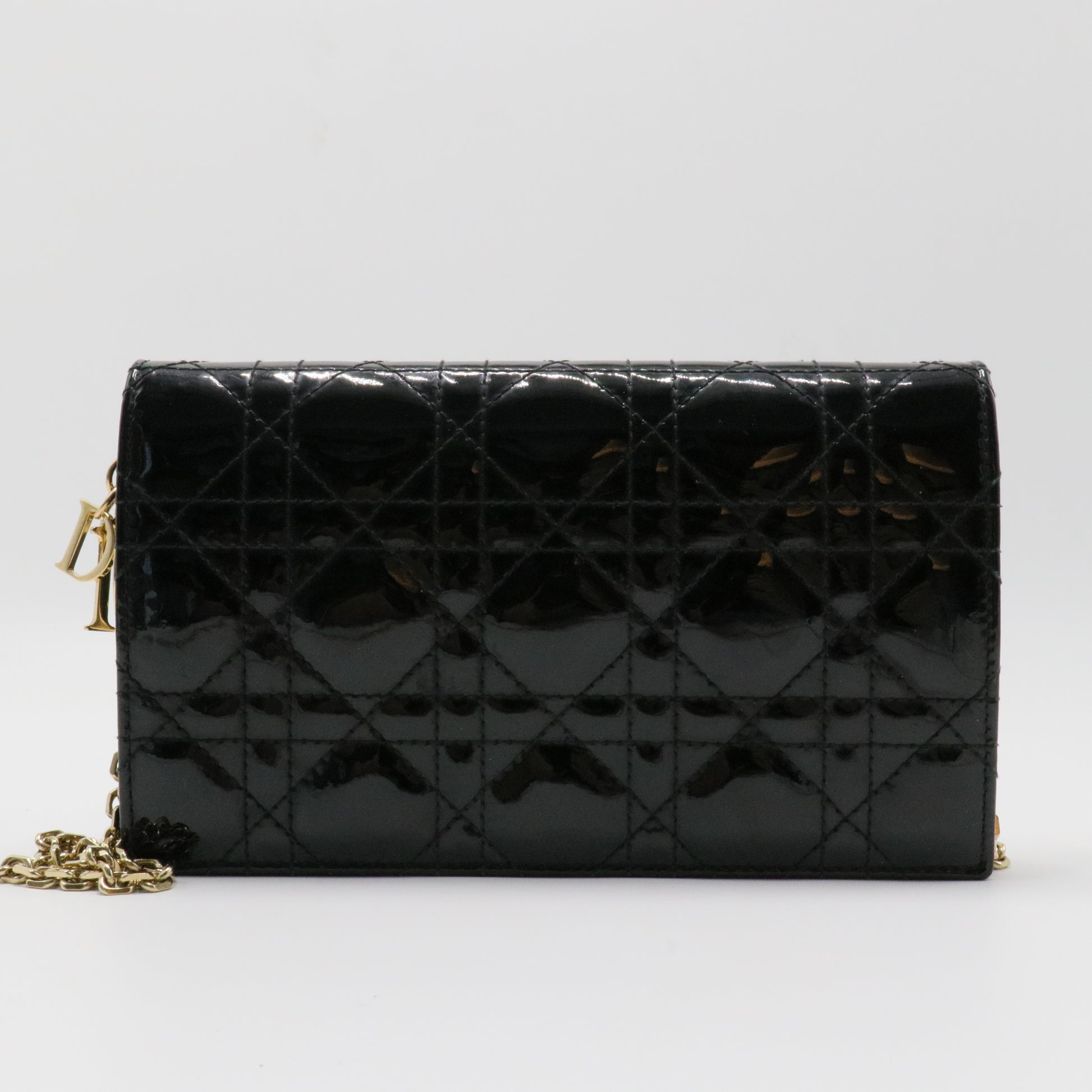 Lady Dior Clutch on Chain Cannage Quilt Patent