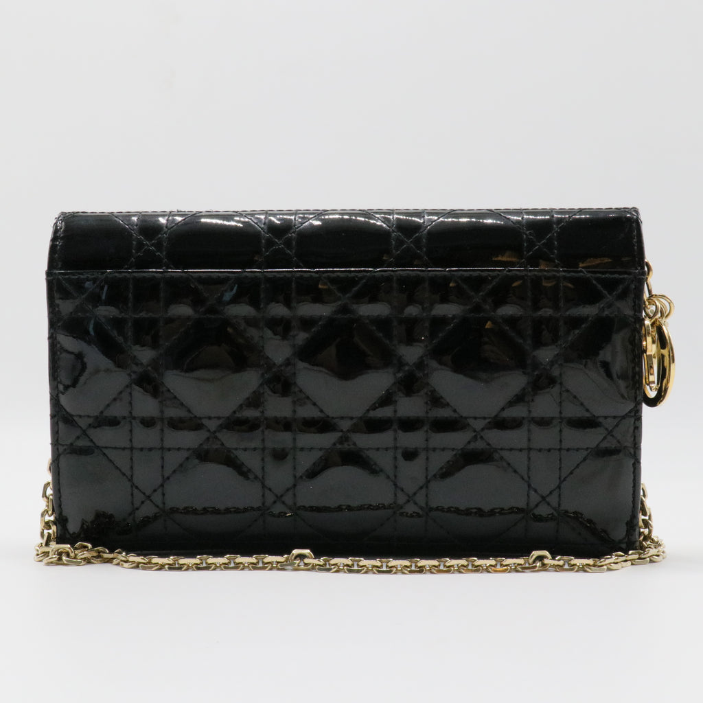 Lady Dior Clutch on Chain Cannage Quilt Patent