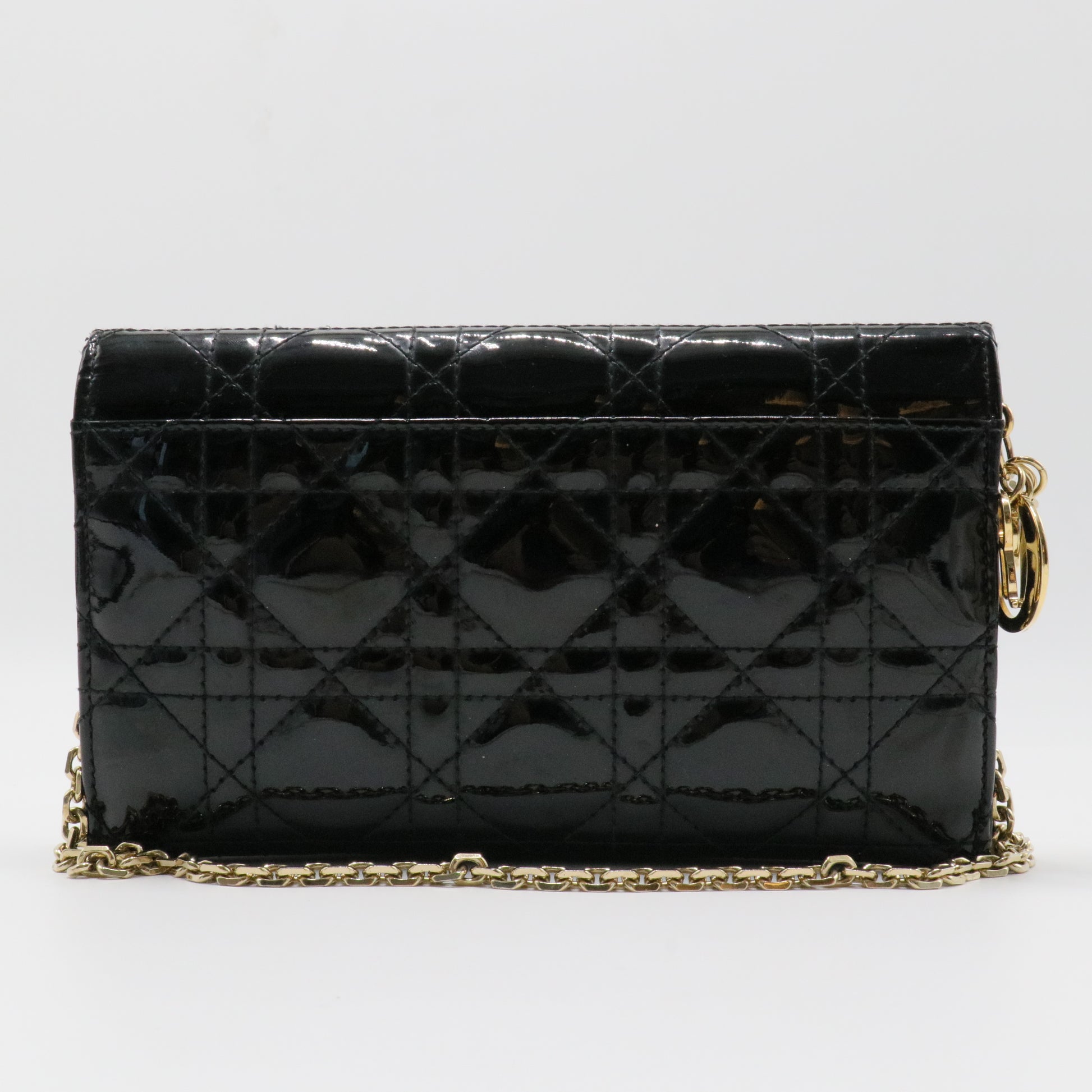 Lady Dior Clutch on Chain Cannage Quilt Patent
