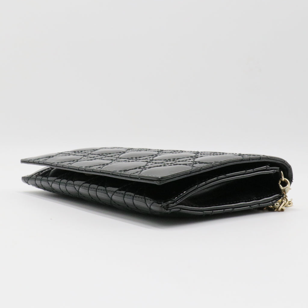 Lady Dior Clutch on Chain Cannage Quilt Patent