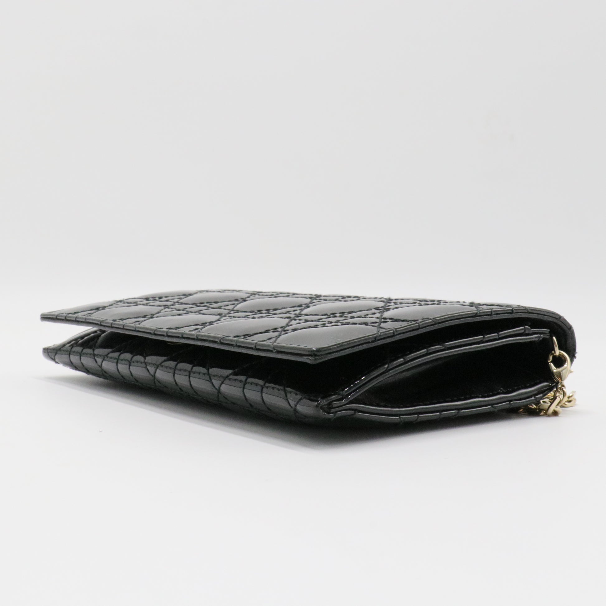 Lady Dior Clutch on Chain Cannage Quilt Patent