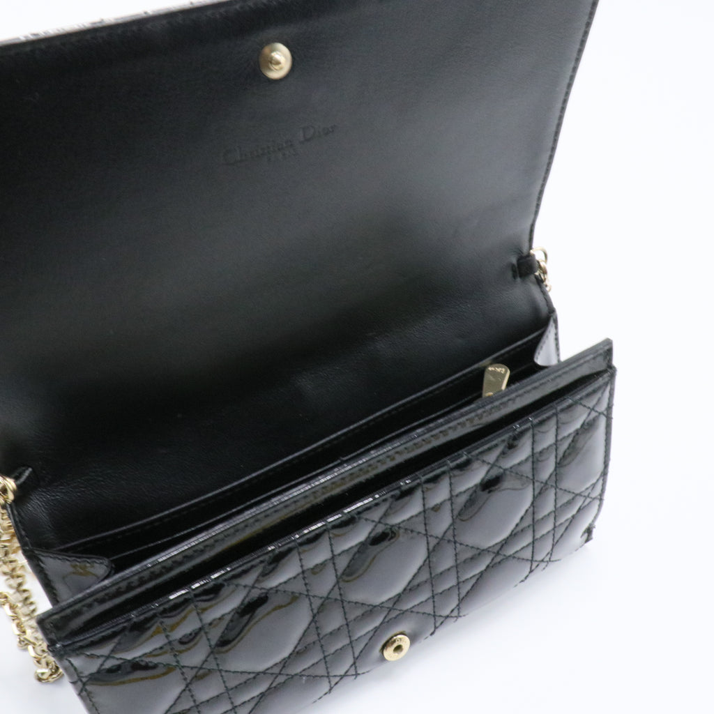 Lady Dior Clutch on Chain Cannage Quilt Patent
