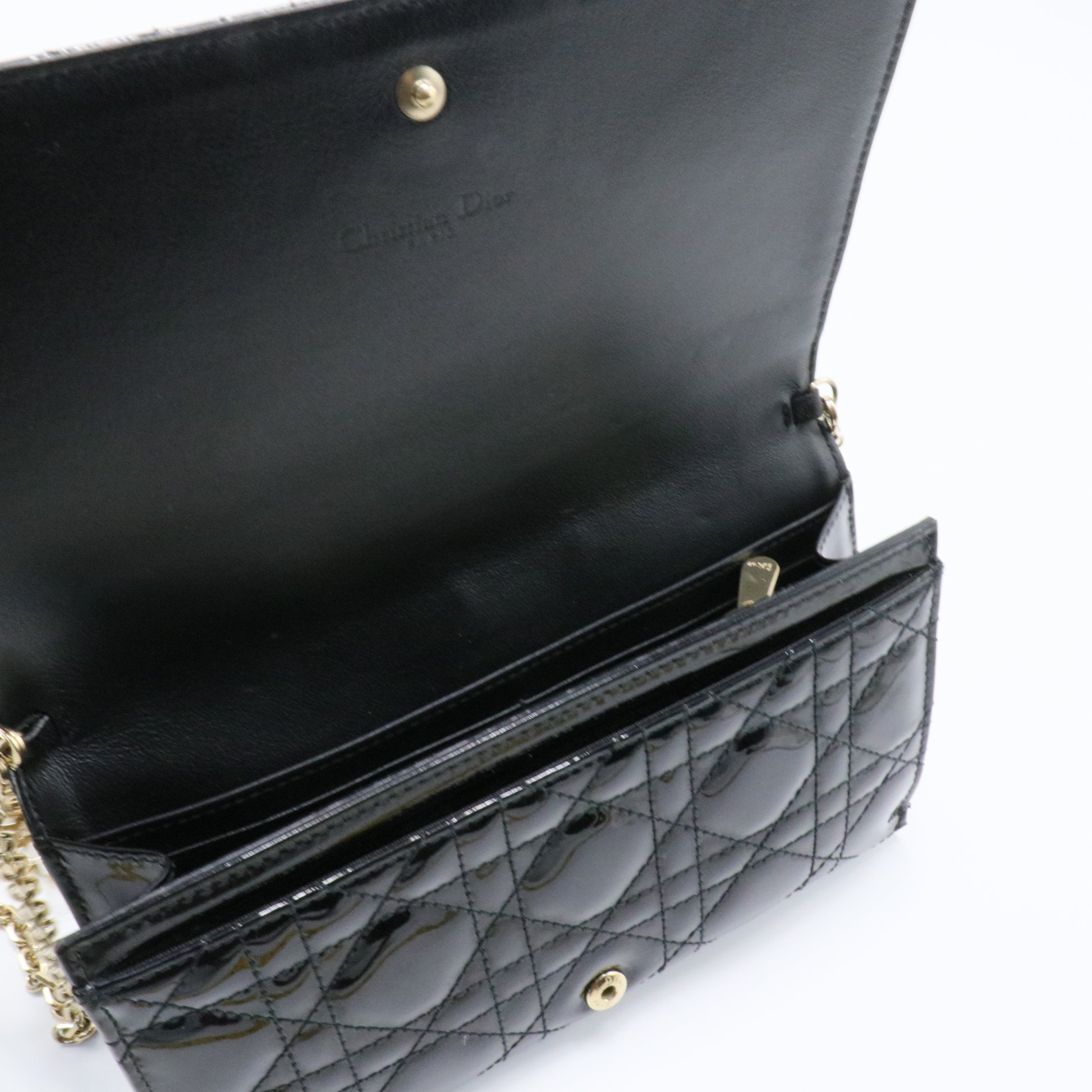 Lady Dior Clutch on Chain Cannage Quilt Patent