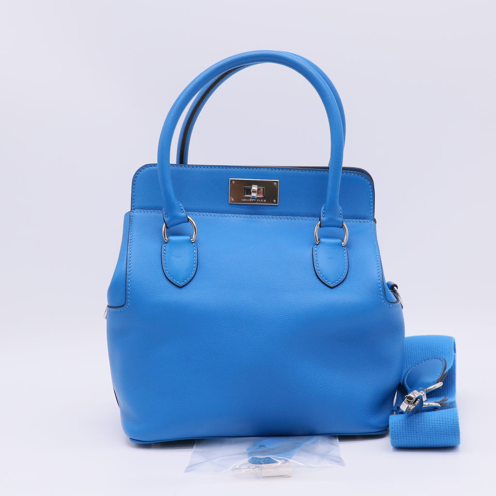 Hermes Swift Toolbox 20 Bleu Hydra twins B23215