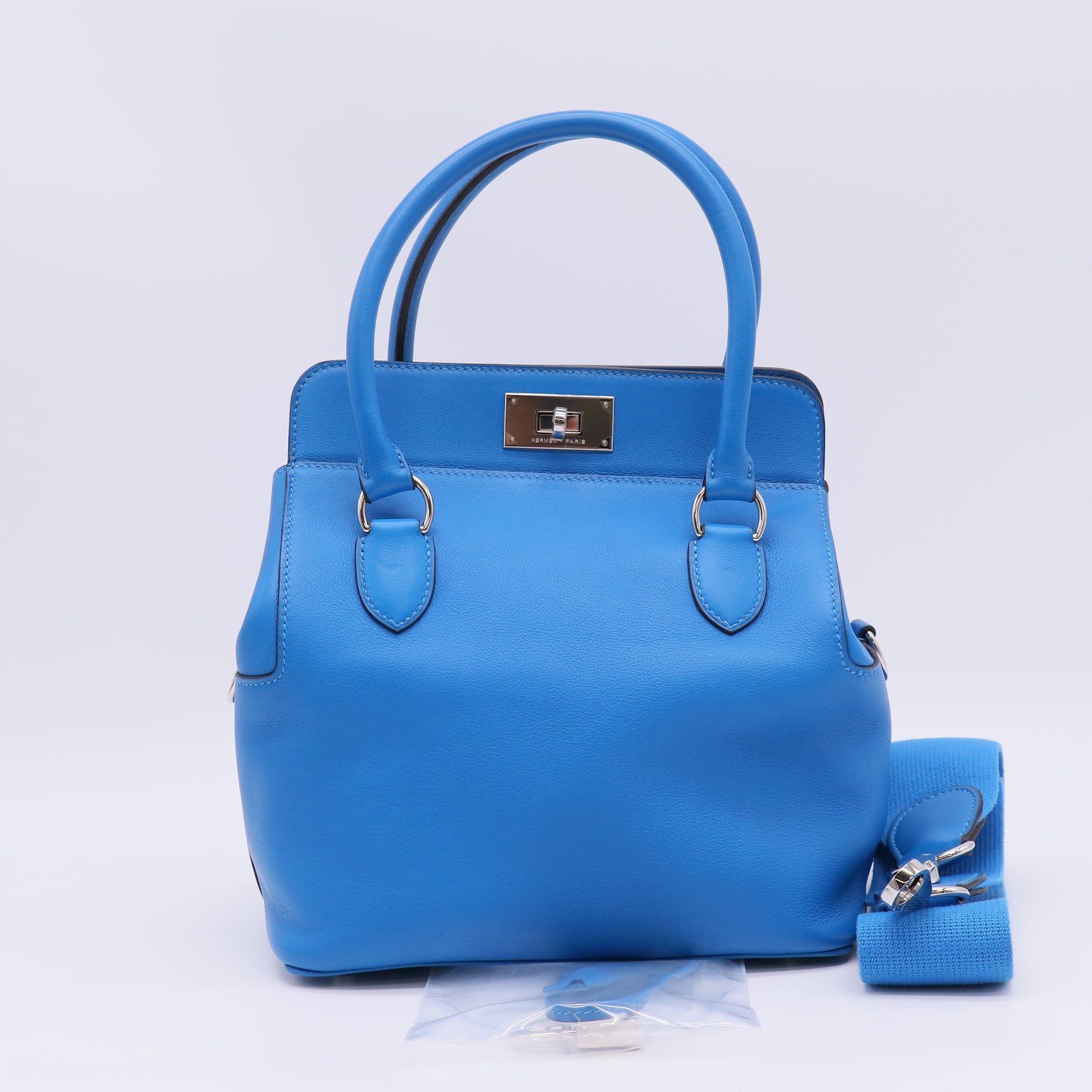 Hermes Swift Toolbox 20 Bleu Hydra twins B23215