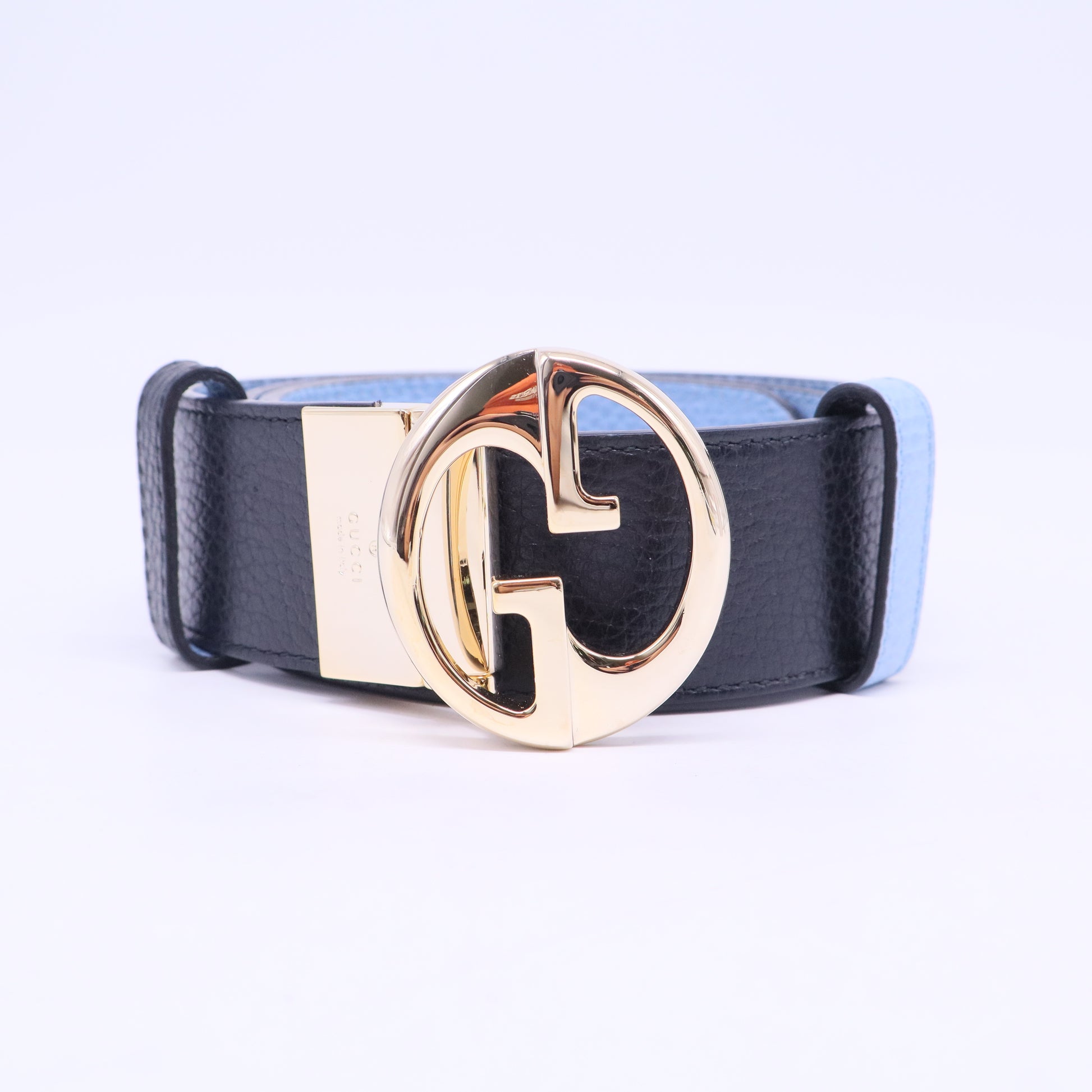 Dollar Calfskin 1973 Reversible Belt 85 34 Black Mineral Blue W20547
