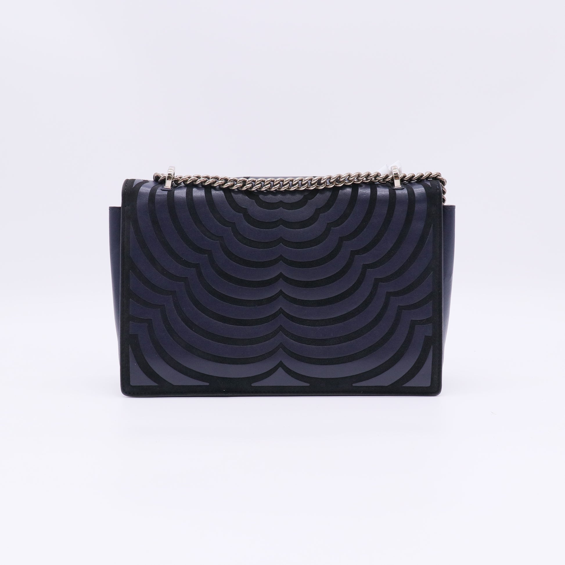 Salvatore Ferragamo Vara Bow Scallop Laser-Cut Chain Flap Bag B23149