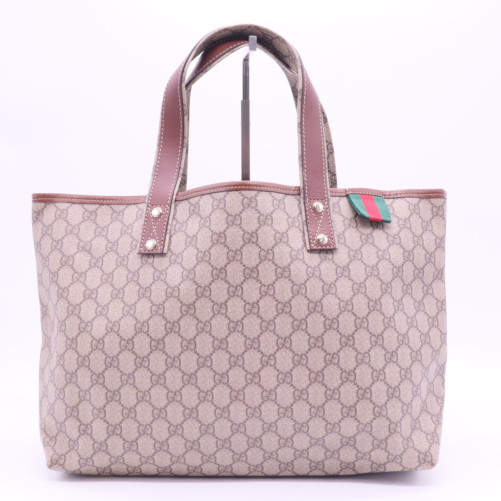Beige Coated Canvas Web Loop Tote