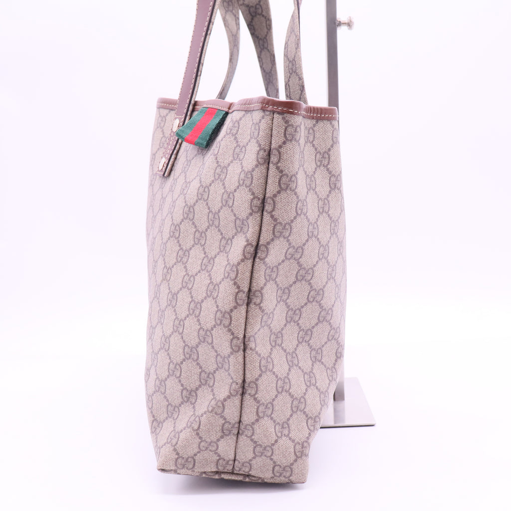 Beige Coated Canvas Web Loop Tote