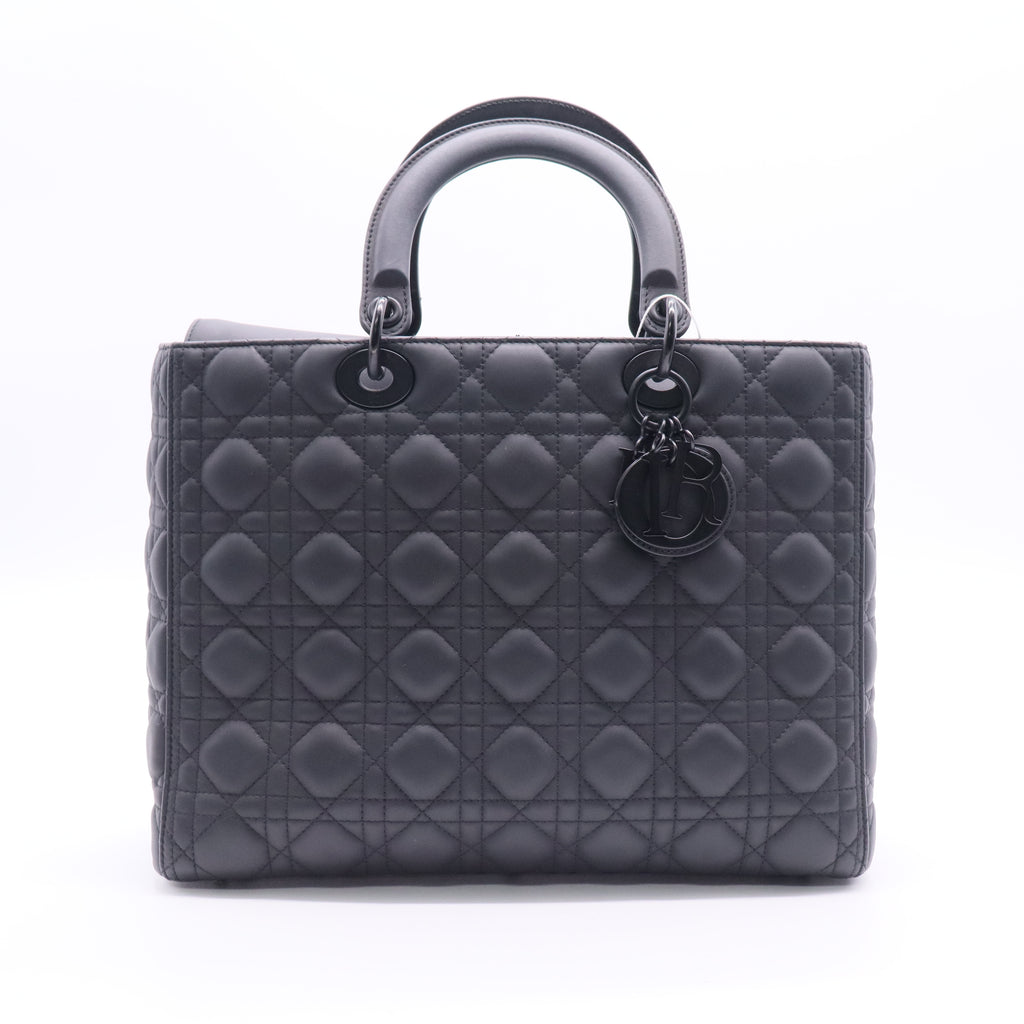 Dior Ultra Matte Lady Dior Bag Cannage Quilt Calfskin Large Twins LDJ2692