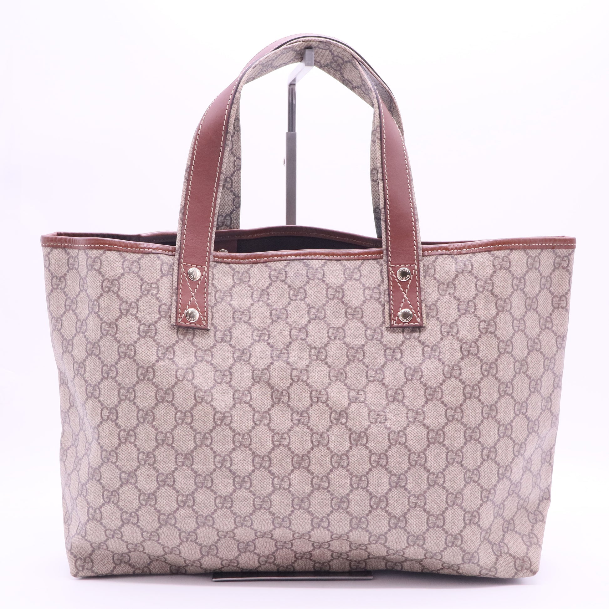 Beige Coated Canvas Web Loop Tote