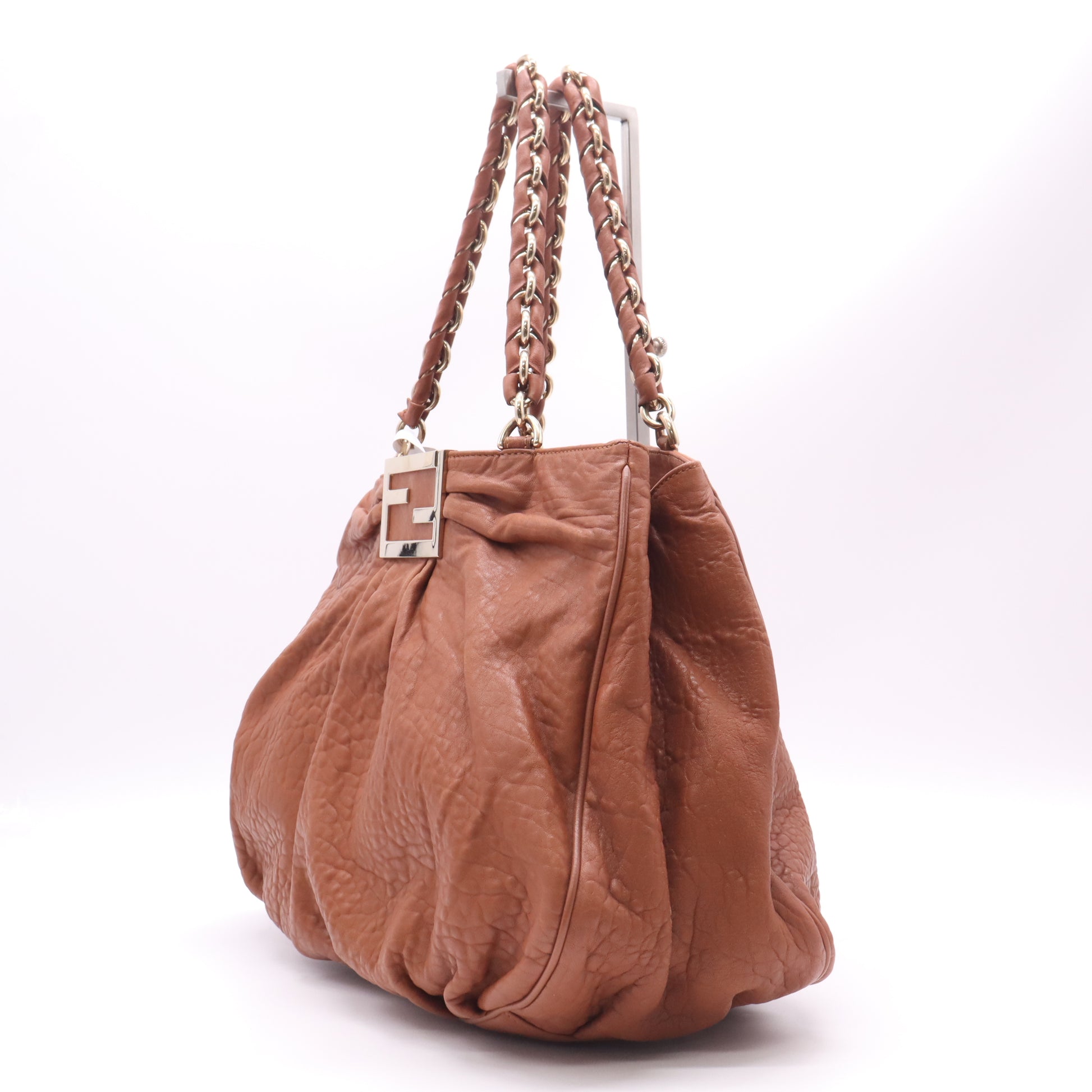 Fendi Crinkled Lambskin Mia Tote B23036