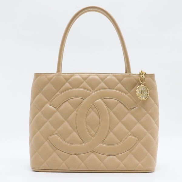 Medallion Tote Quilted Caviar