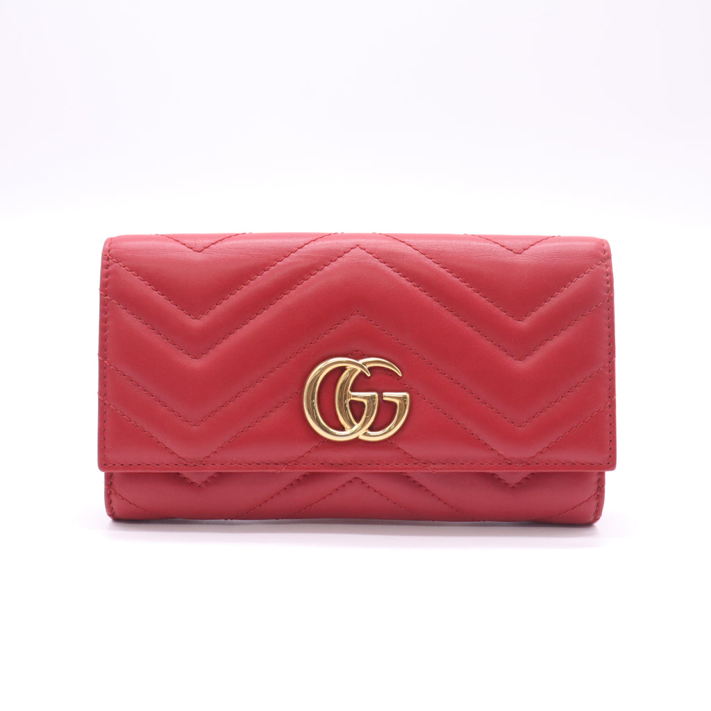 GG Marmont Continental Wallet in Red Soft Leather W22508