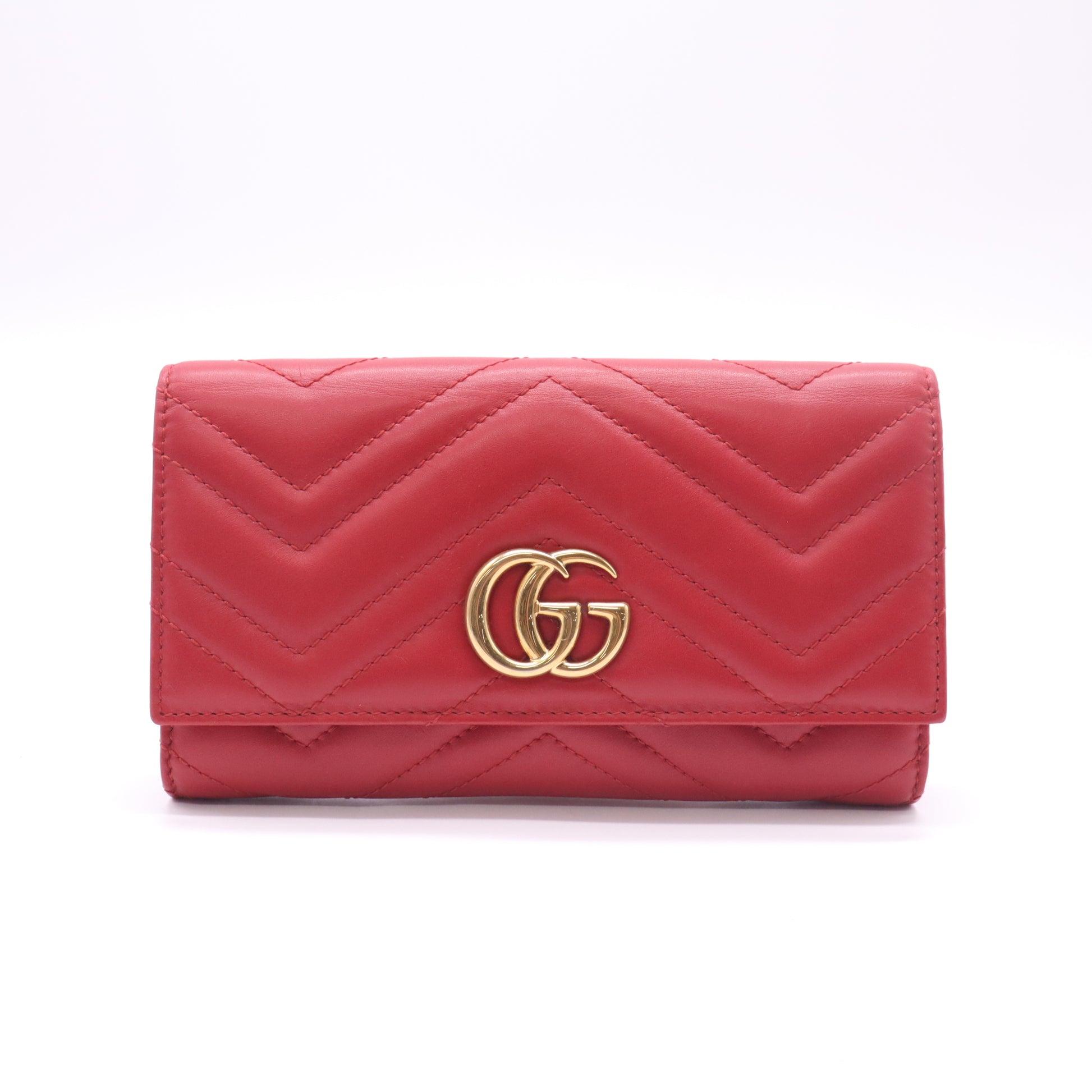 GG Marmont Continental Wallet in Red Soft Leather W22508
