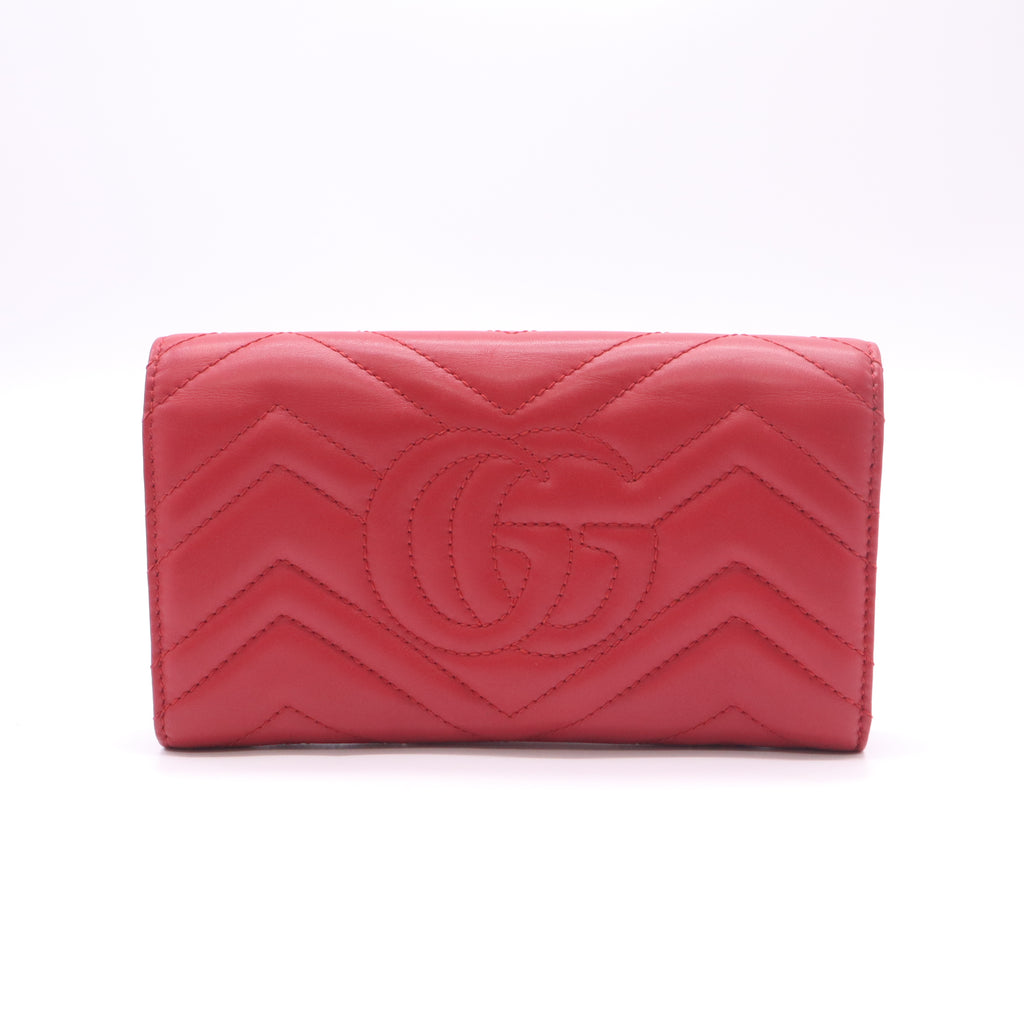 GG Marmont Continental Wallet in Red Soft Leather W22508