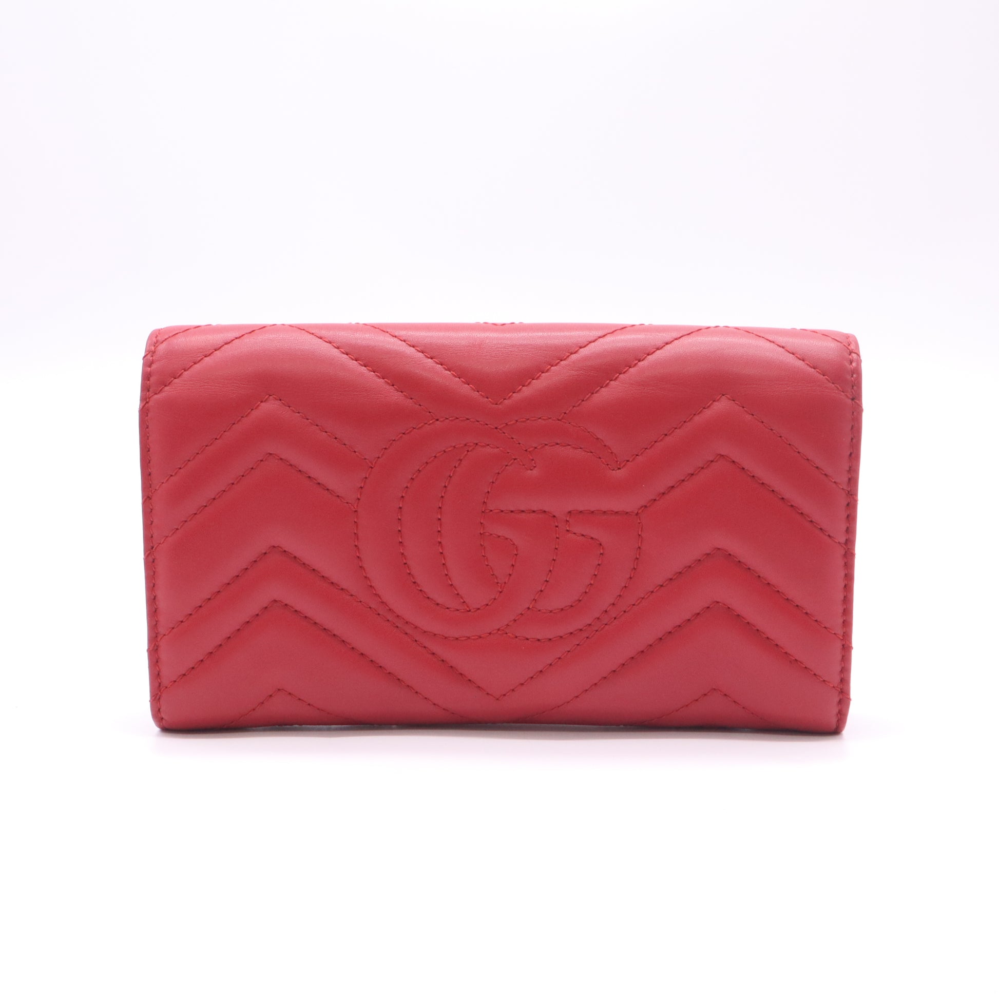 GG Marmont Continental Wallet in Red Soft Leather W22508