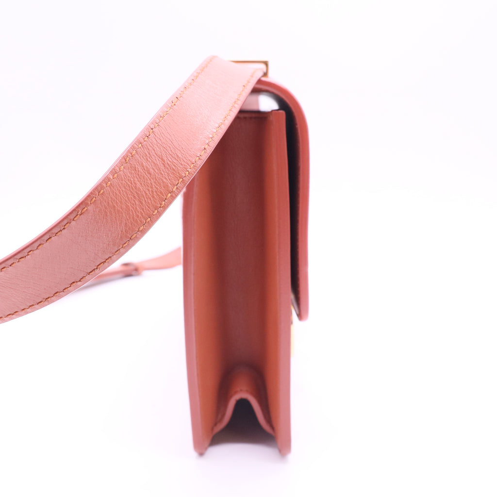 30 Montaigne Box Bag Pink Smooth Calfskin Gold Hardware