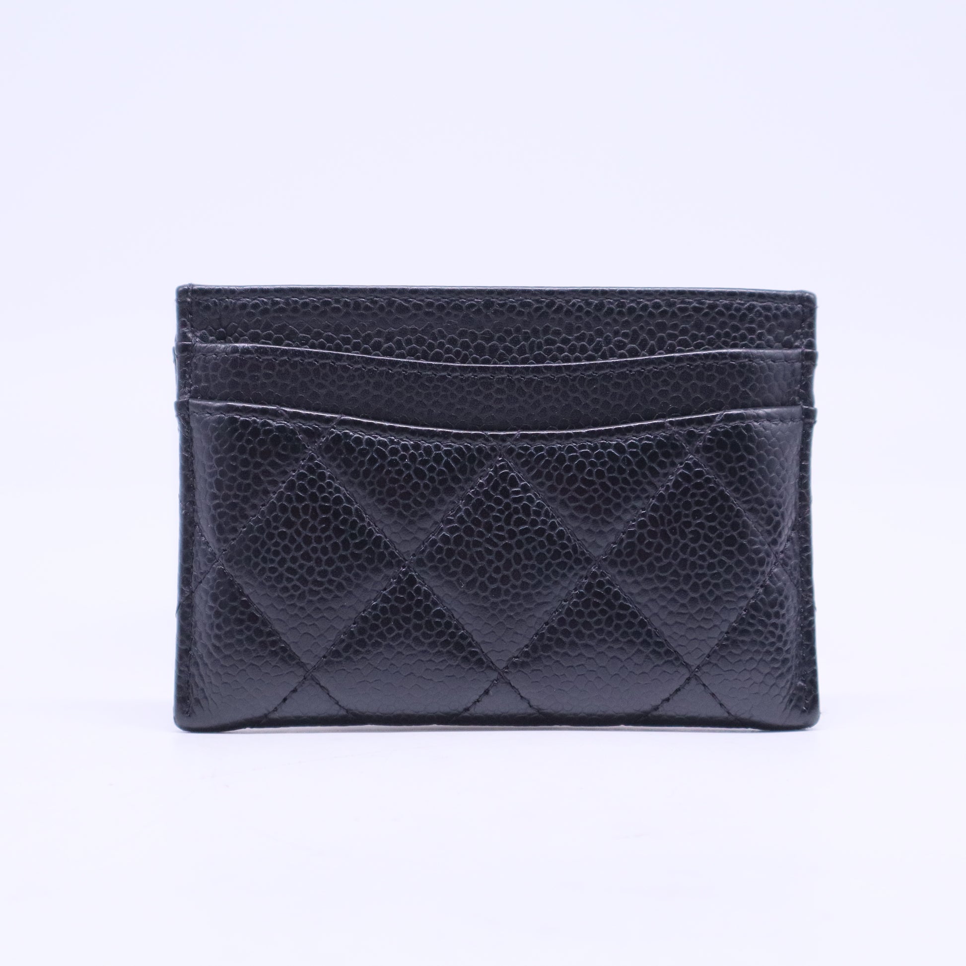 Caviar Quilted Card Holder Black W20779