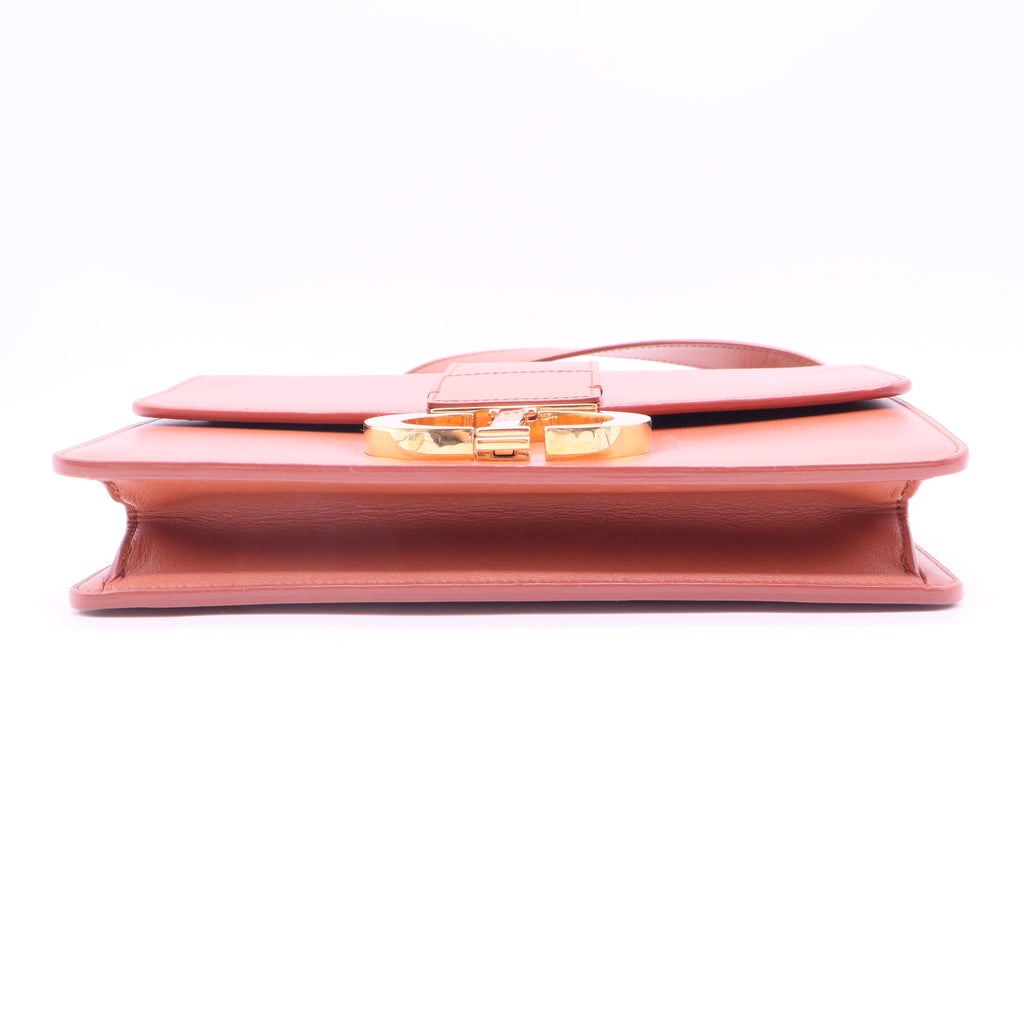 30 Montaigne Box Bag Pink Smooth Calfskin Gold Hardware