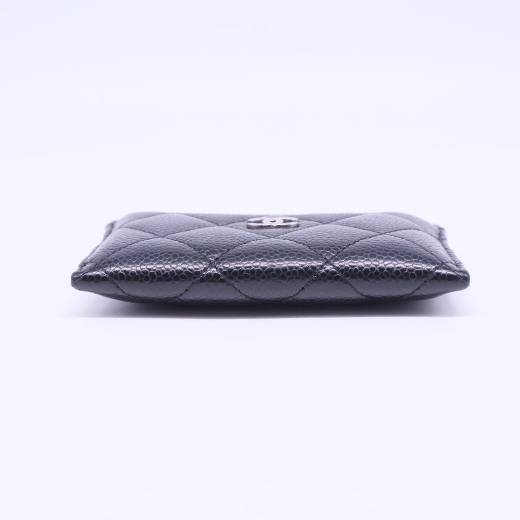 Caviar Quilted Card Holder Black W20779