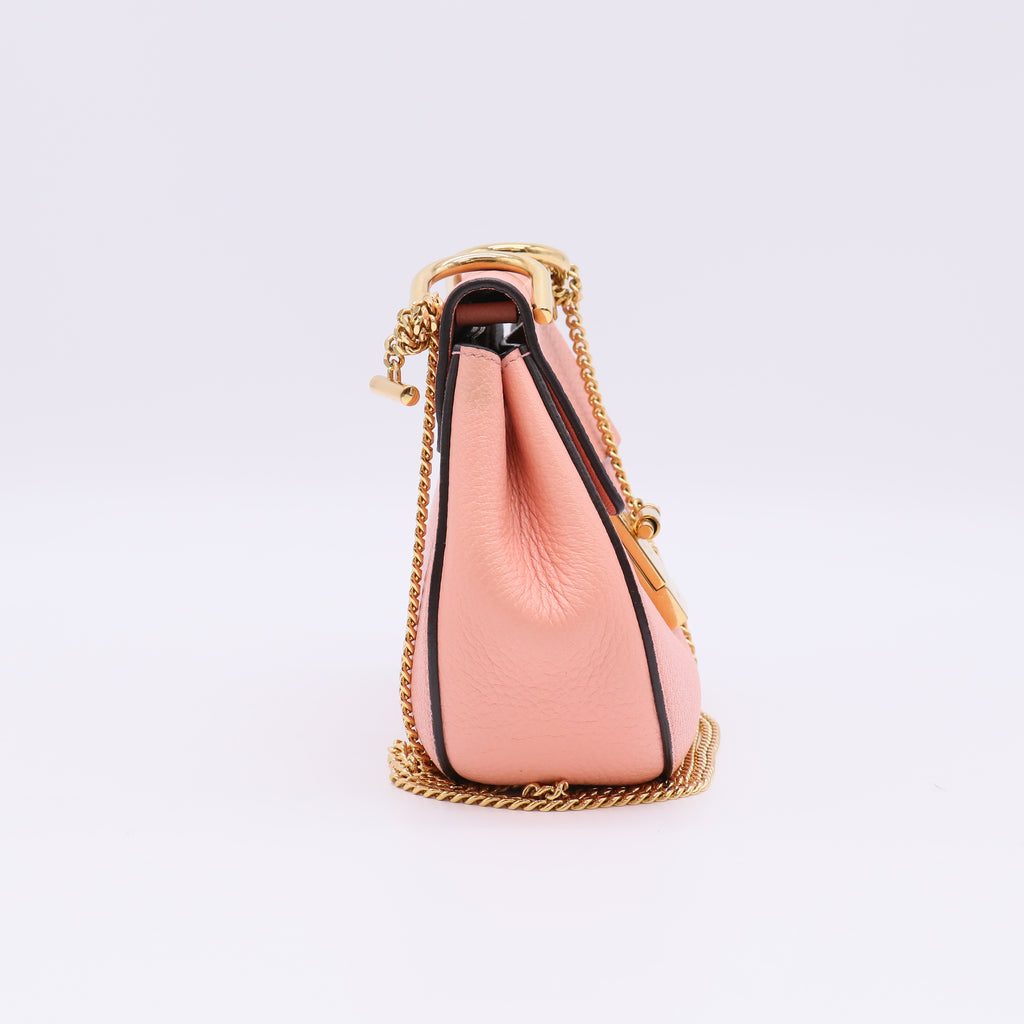 Salmon Pink Leather Medium Drew Shoulder Bag B23223