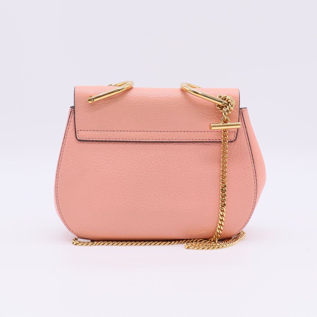 Salmon Pink Leather Medium Drew Shoulder Bag B23223