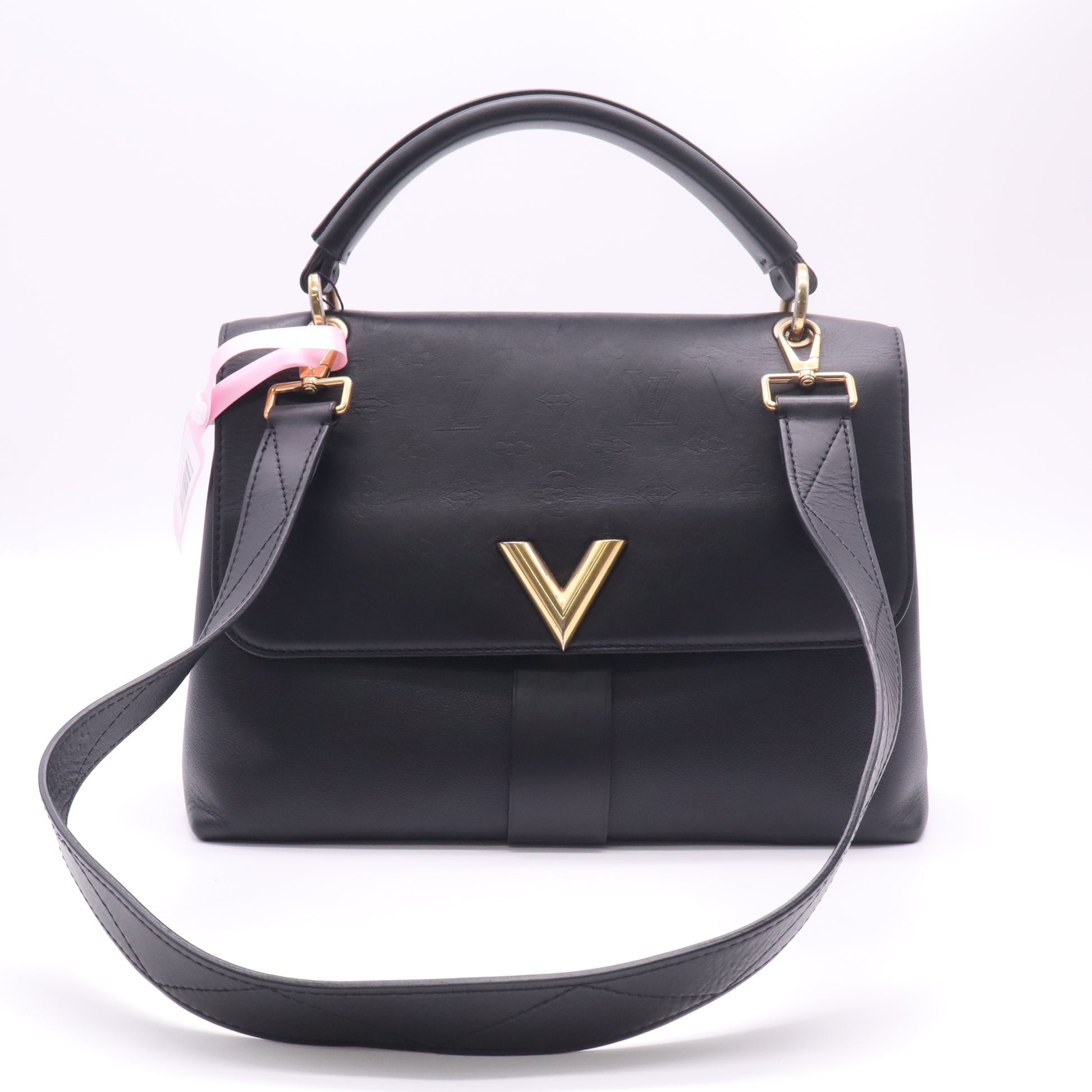 Louis Vuitton Black Monogram Leather Very One Handle Bag twins LDJ4955