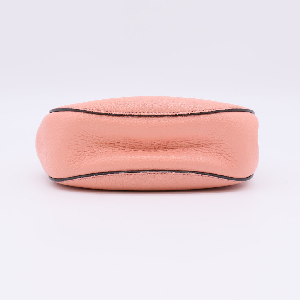 Salmon Pink Leather Medium Drew Shoulder Bag B23223