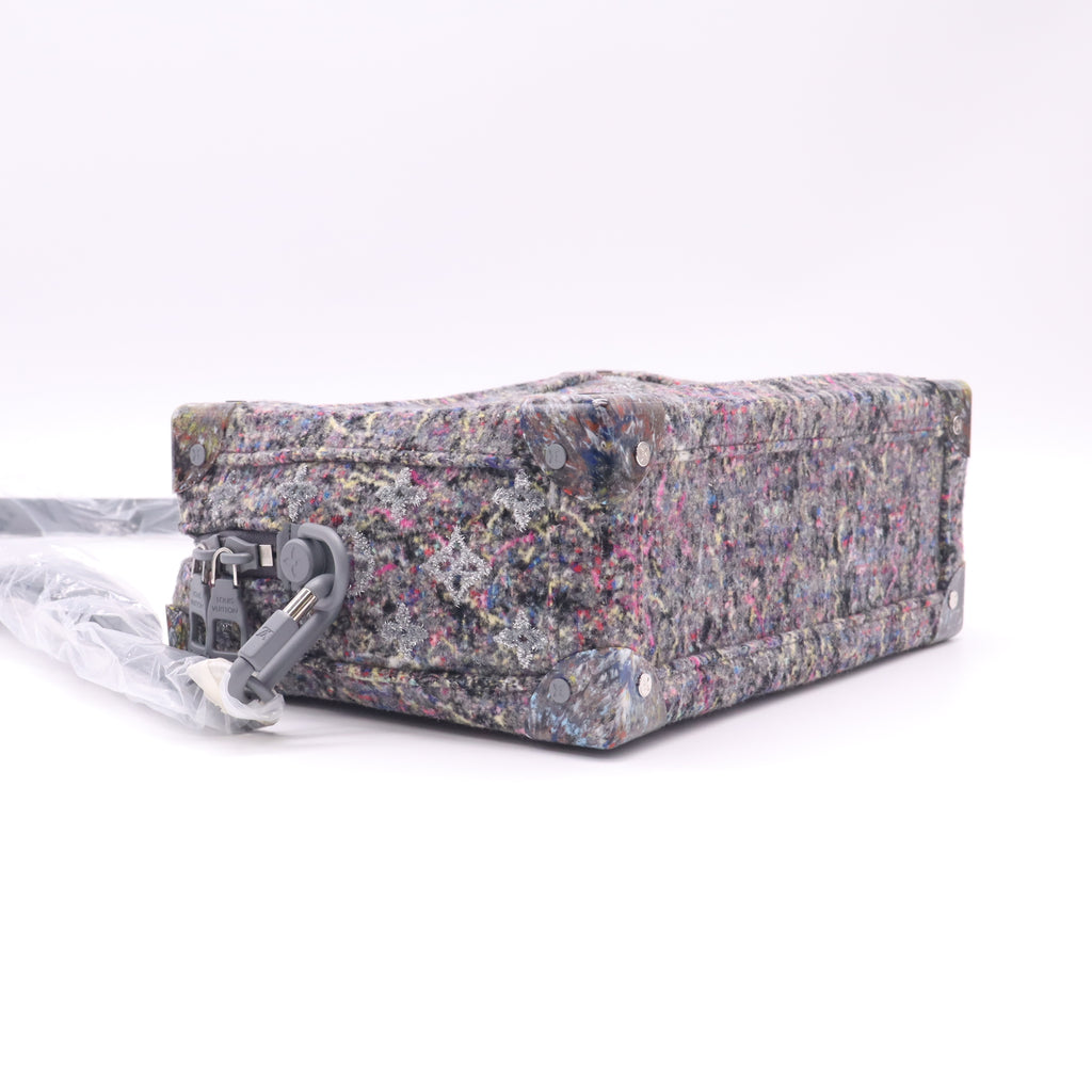 LOUIS VUITTON x Virgil Abloh Recycled Felt & Silver Lurex Monogram Soft Trunk twins LDJ4958