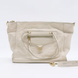 White Leather Ombre Lumineuse Shoulder Bag