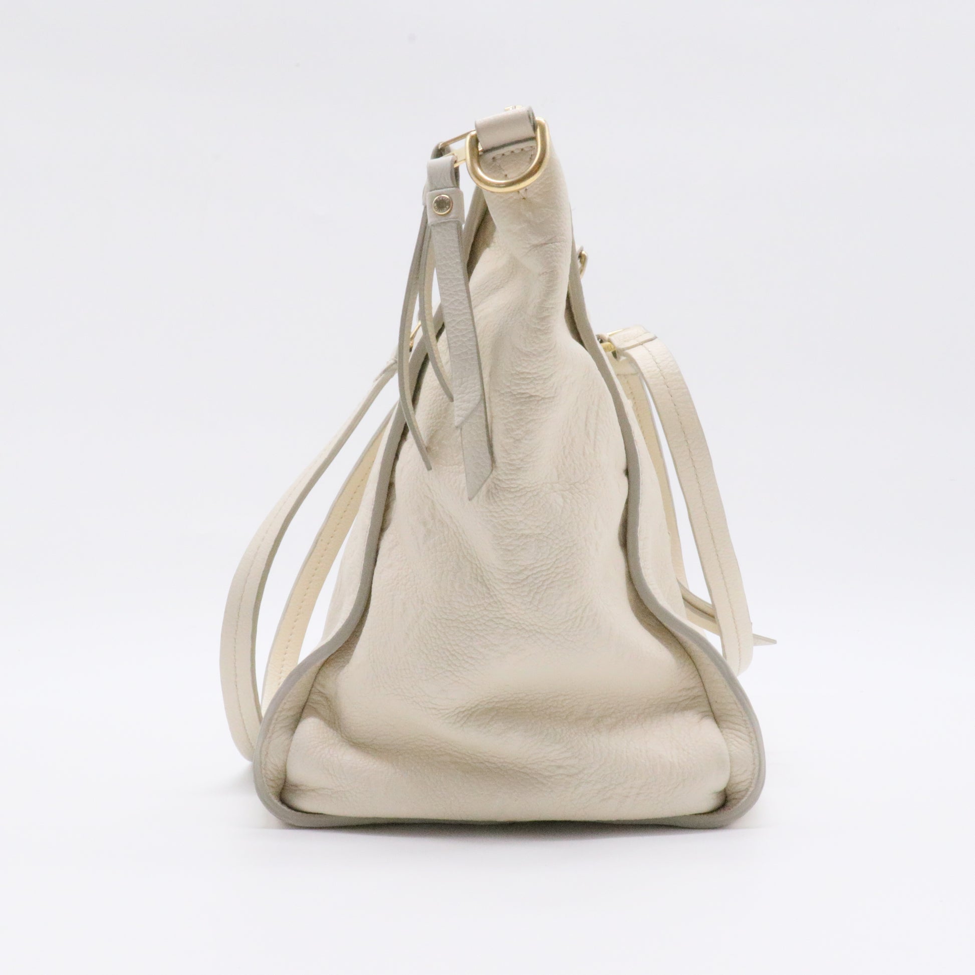 White Leather Ombre Lumineuse Shoulder Bag