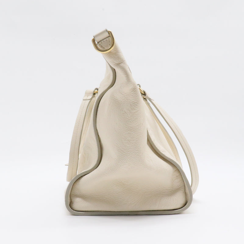 White Leather Ombre Lumineuse Shoulder Bag