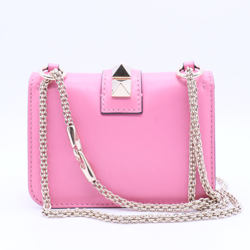 Vitello Mini Glam Lock Rockstud Flap Ninphea