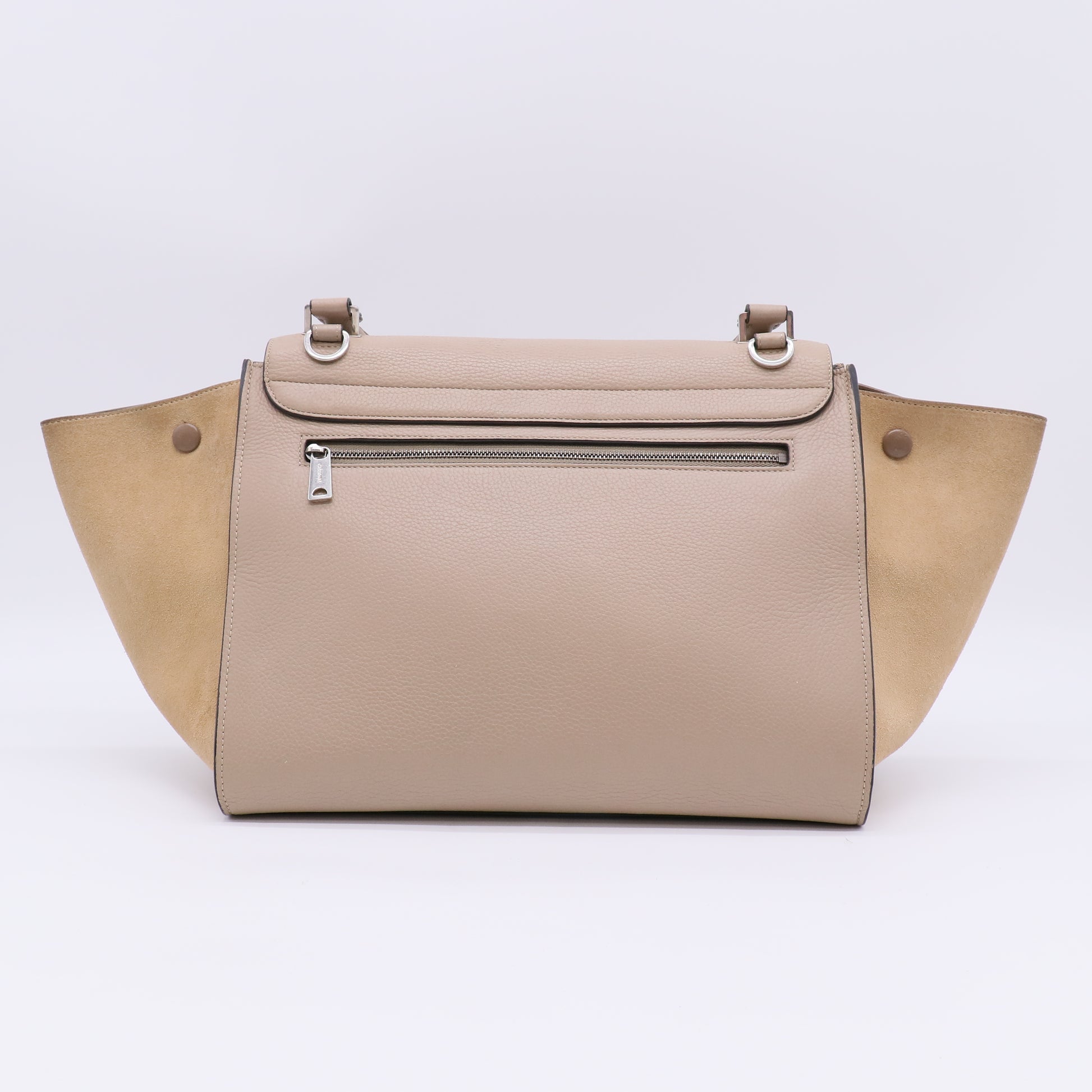 Celine Medium Trapeze Bag in Dune Drummed Calfskin and Suede B23122