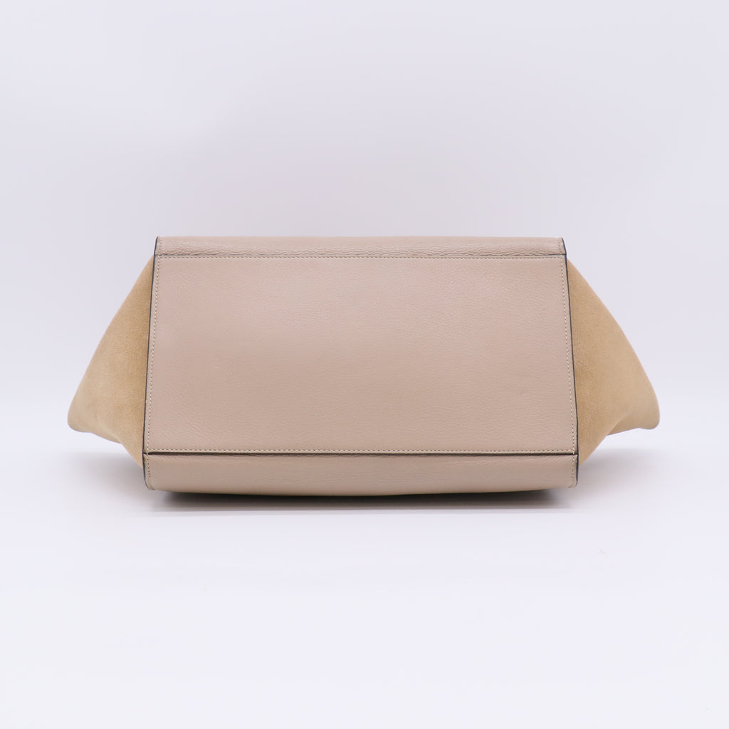 Celine Medium Trapeze Bag in Dune Drummed Calfskin and Suede B23122
