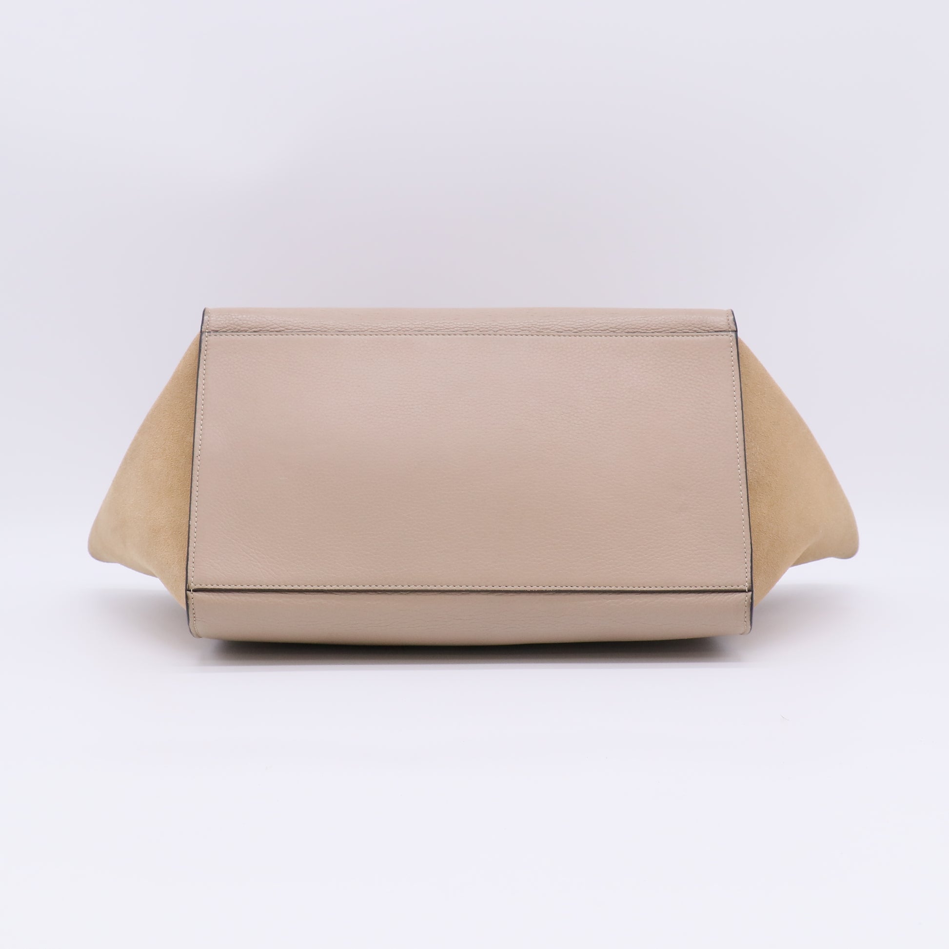 Celine Medium Trapeze Bag in Dune Drummed Calfskin and Suede B23122