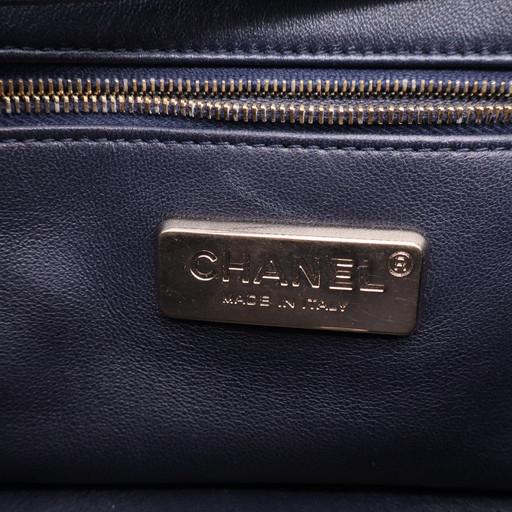 Chanel CC Bar Chain Handle Flap Bag Quilted Shearling Twins LDJ2700