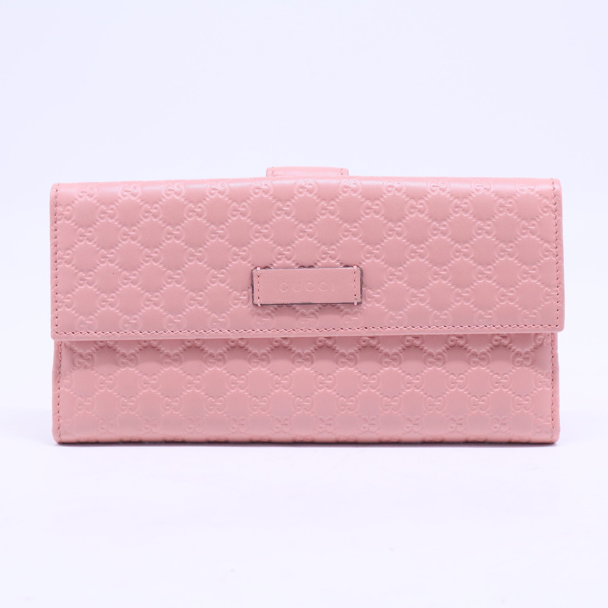 Pink Micro-Guccissima Leather Long Flap Wallet W20761