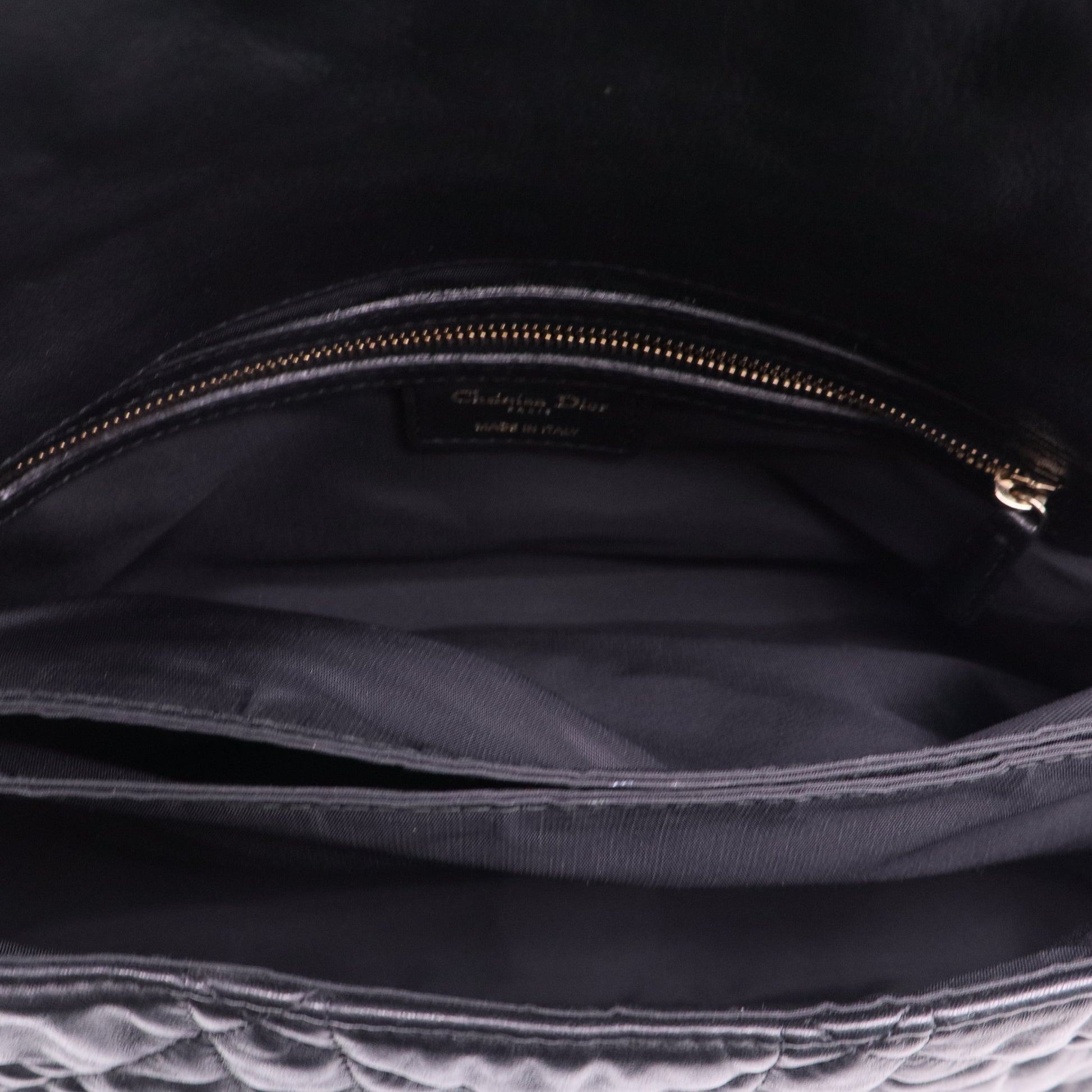 Lambskin Cannage Medium Delidior Flap Bag Black