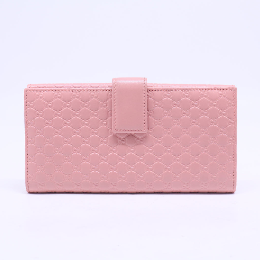 Pink Micro-Guccissima Leather Long Flap Wallet W20761