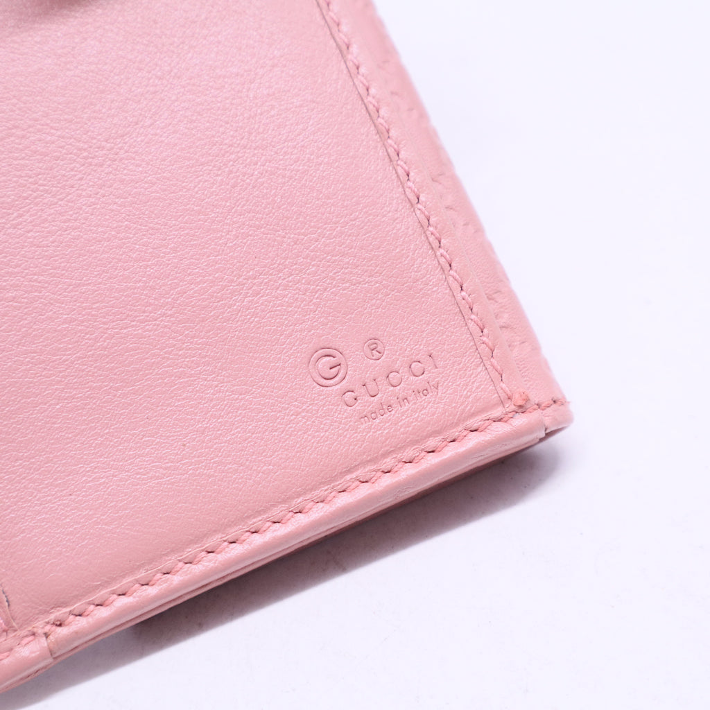 Pink Micro-Guccissima Leather Long Flap Wallet W20761
