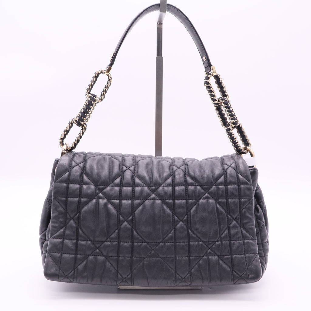 Lambskin Cannage Medium Delidior Flap Bag Black