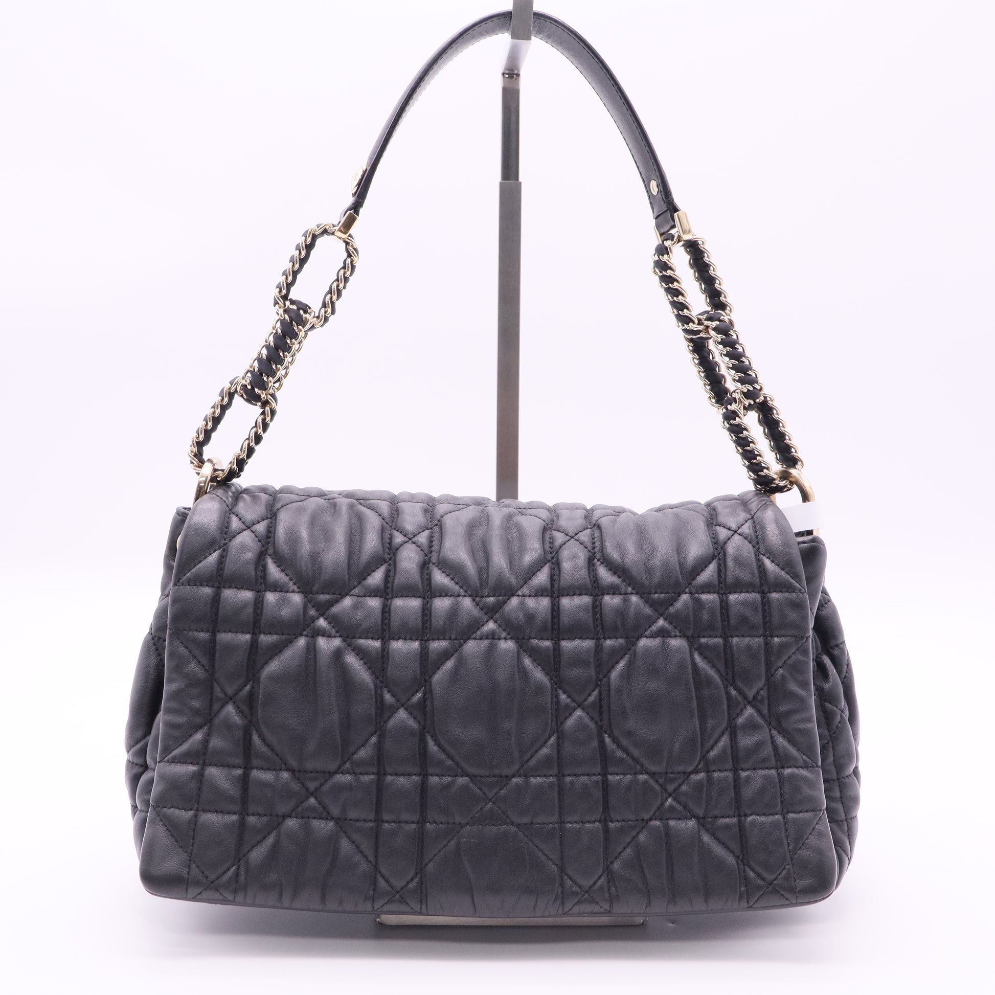 Lambskin Cannage Medium Delidior Flap Bag Black