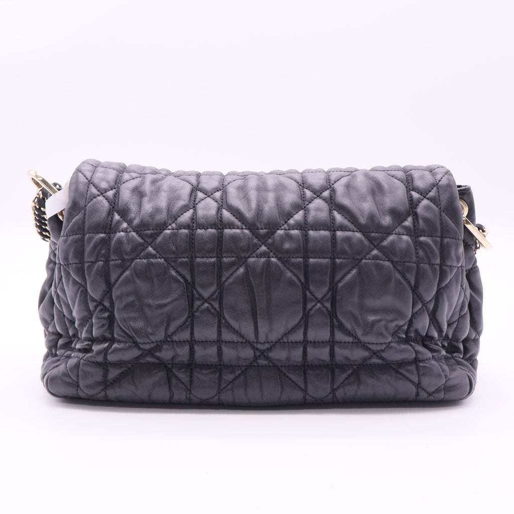 Lambskin Cannage Medium Delidior Flap Bag Black