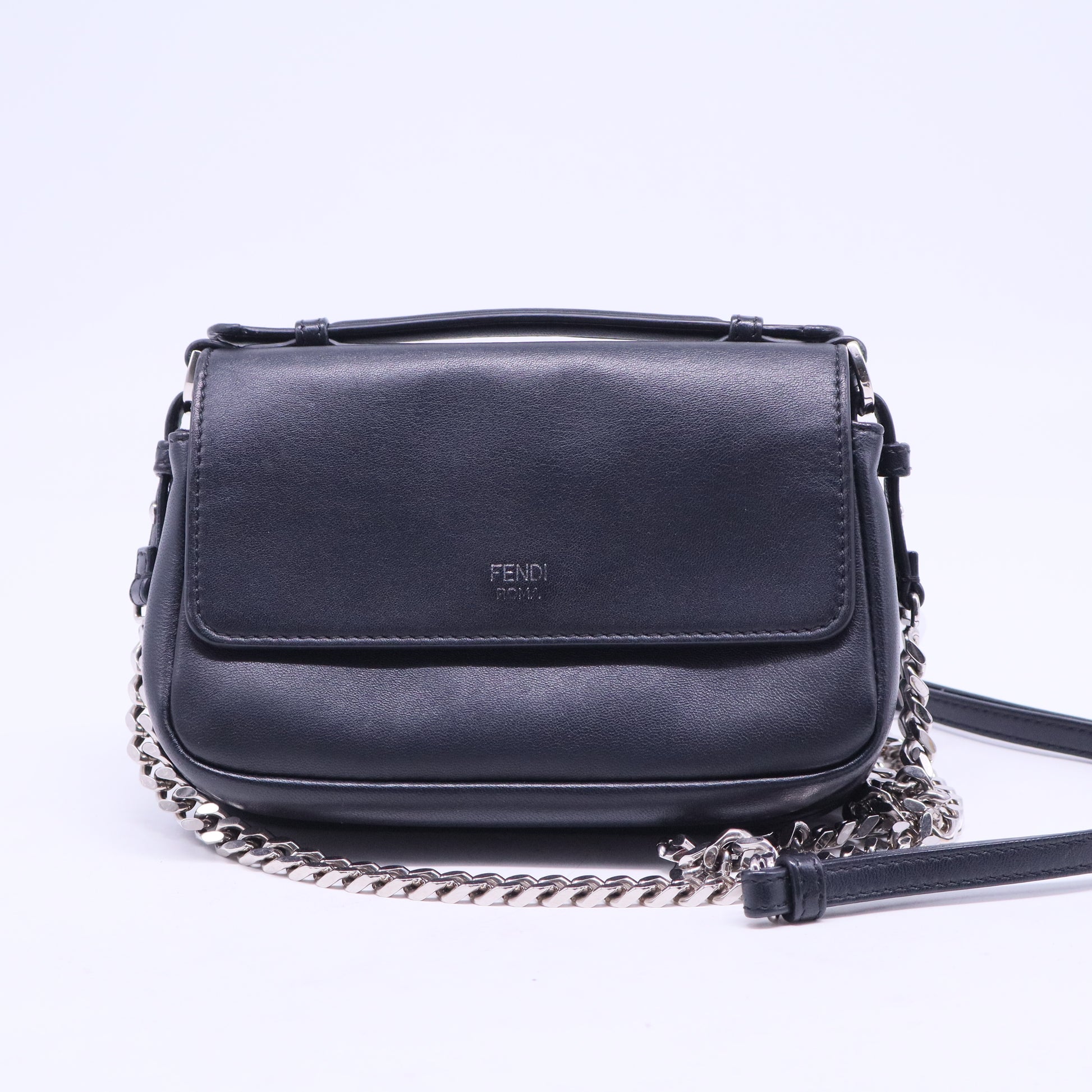 Shiny Nappa Trapuntata Micro Double Baguette Black B20965