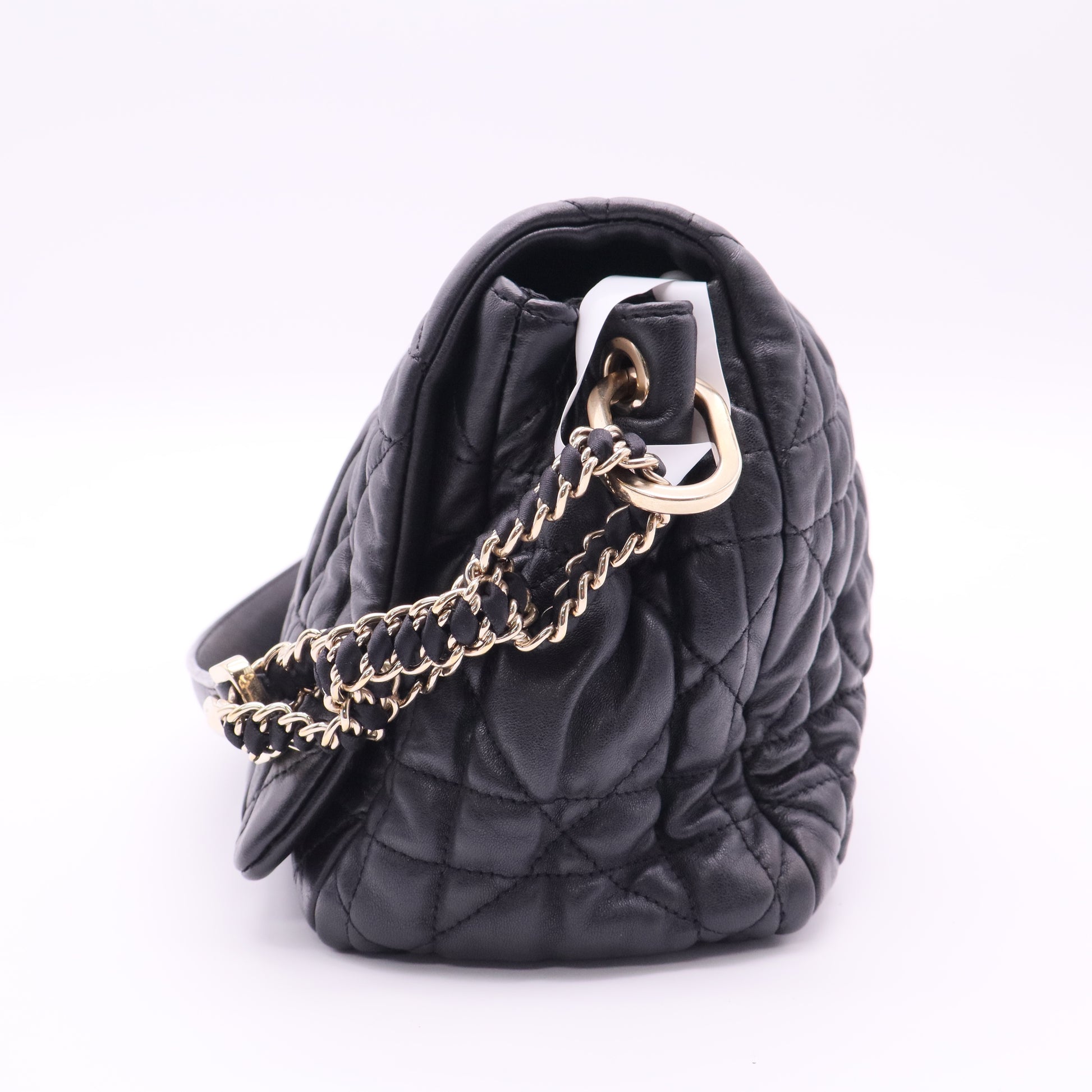 Lambskin Cannage Medium Delidior Flap Bag Black