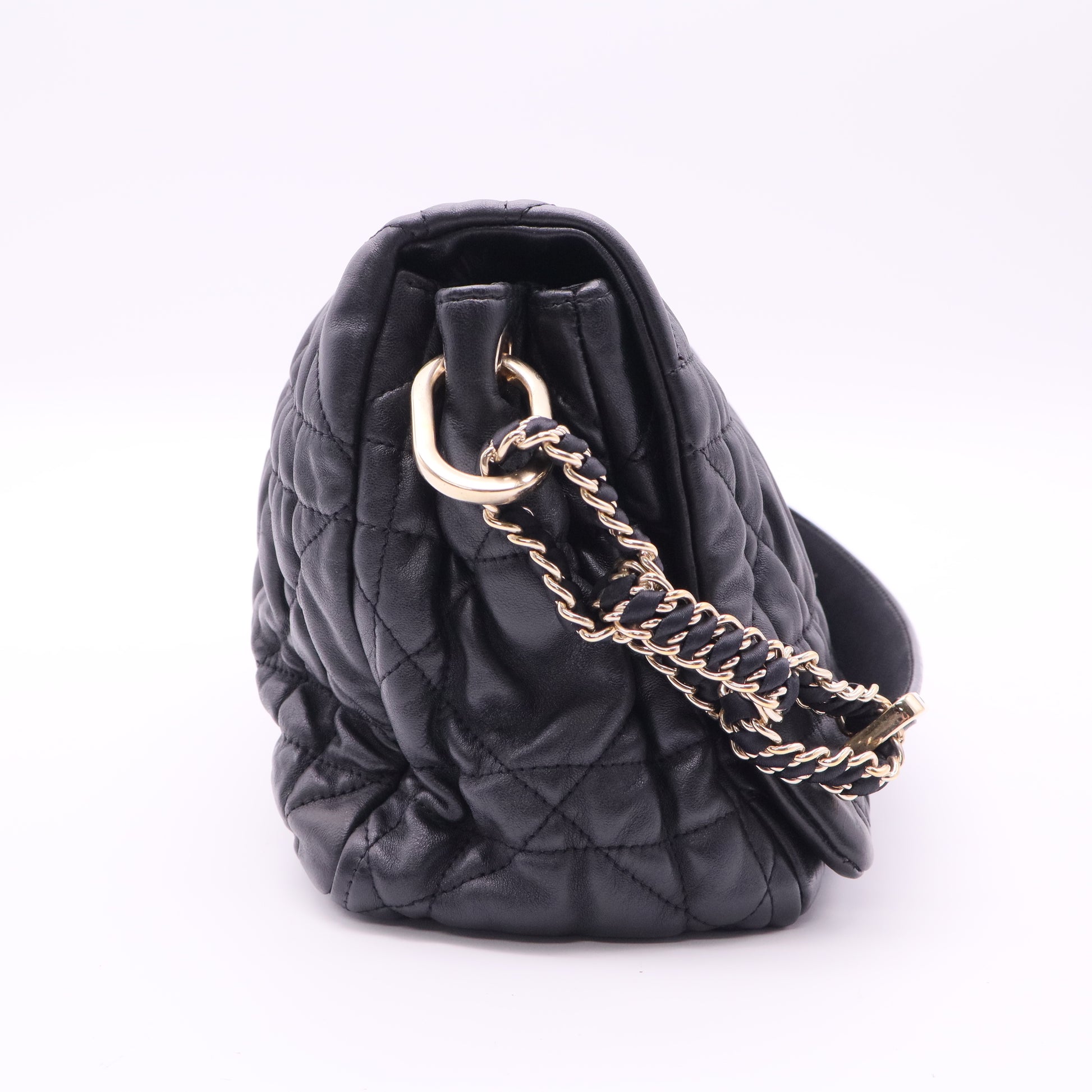 Lambskin Cannage Medium Delidior Flap Bag Black