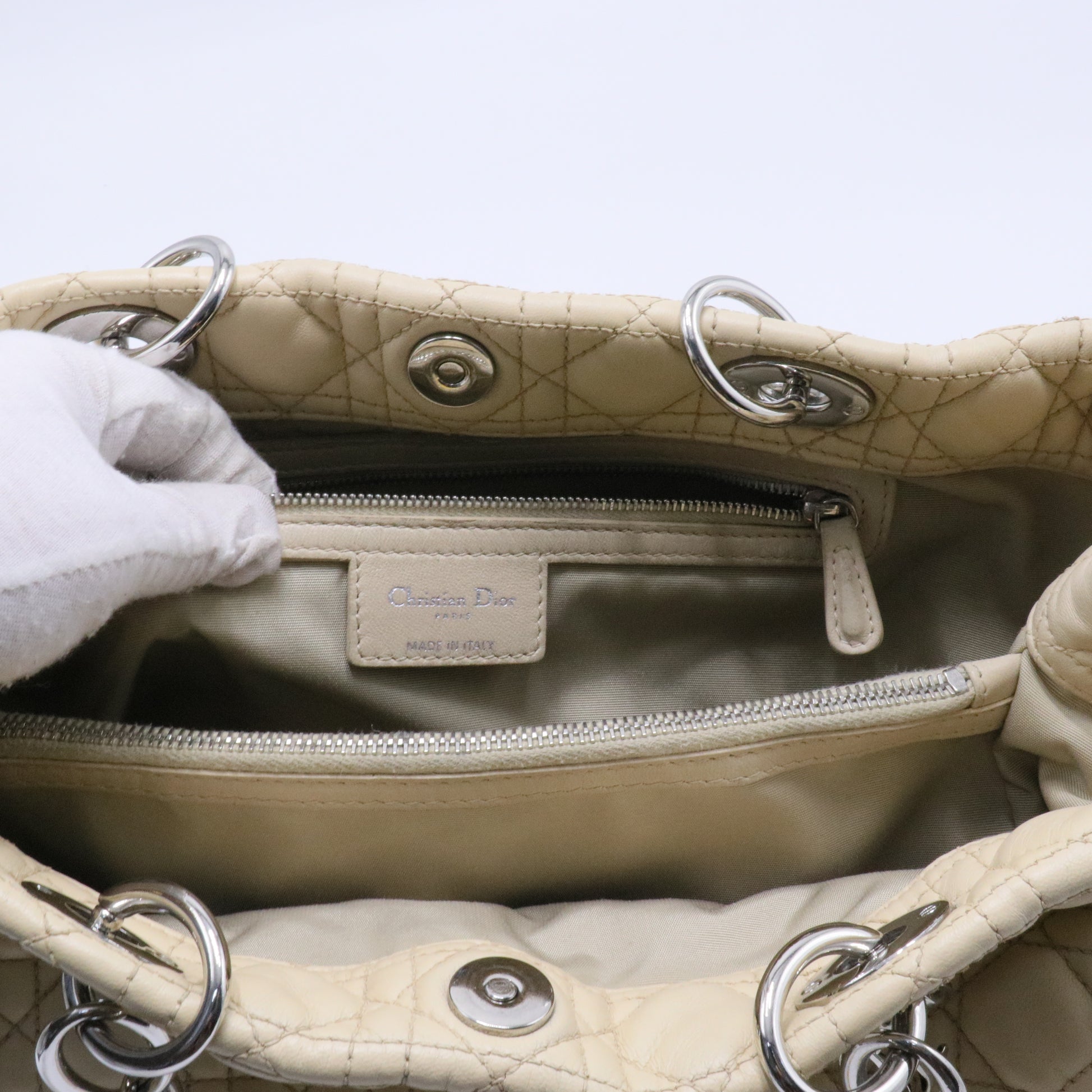 Soft Chain Tote Cannage Quilt Lambskin Large