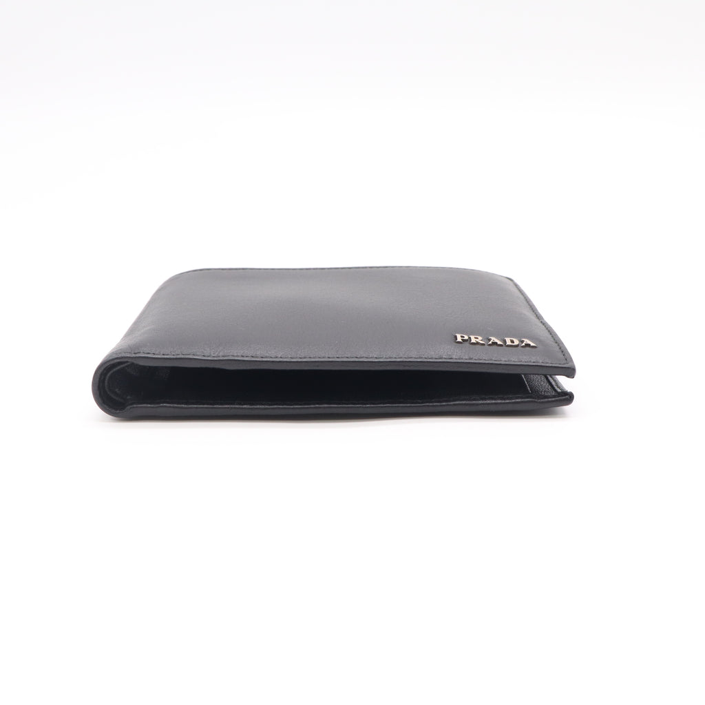 Vitello Grain Bi-Fold Wallet Black W23045
